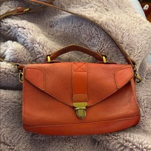 Red Leather Crossbody Satchel - madewell